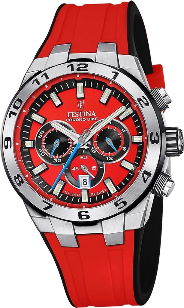 Festina Silikon Herren Uhr Armbanduhr rot schwarz Sport D2UF20671/5