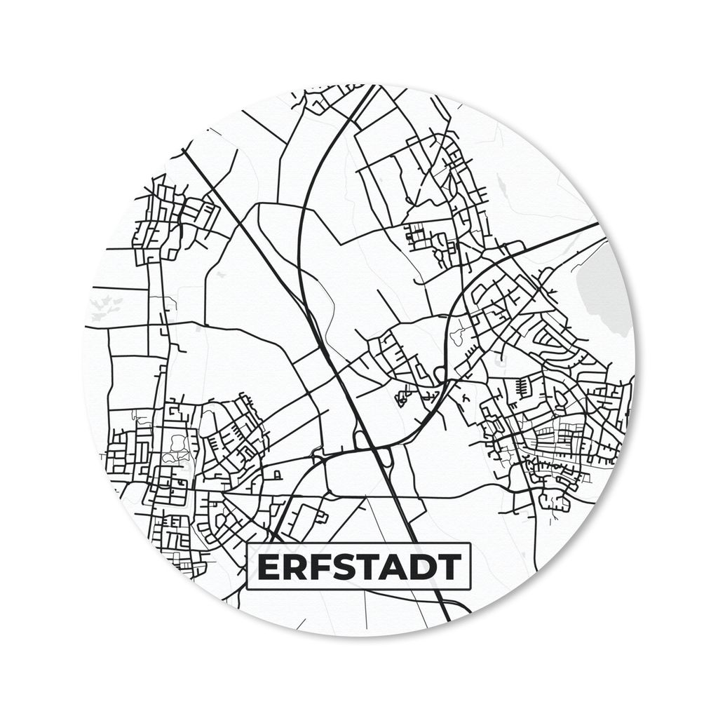 MuchoWow Mauspad Mousepad Erfstadt - Karte - Stadtplan 50x50 cm - Mousepads - Maus Mat - Pad - Mausunterlage - Vinyl