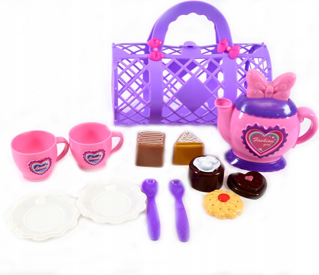 Teeservice Kinder Spielgeschirr - Kaffeeservice Set mit Tassen & Kanne - Küchenzubehör Rollenspiel