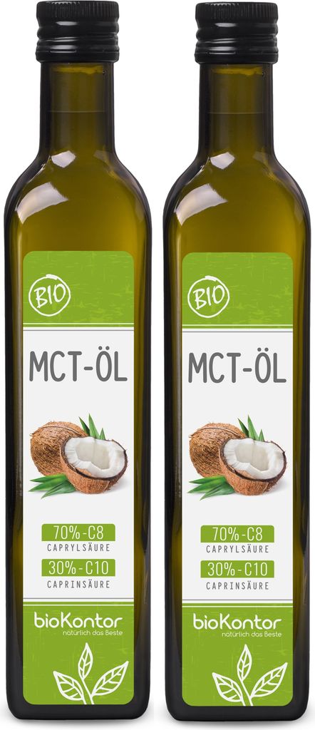 MCT Öl 2x 500 ml (1000 ml) aus 100% Kokosöl | 70% Produktbild 