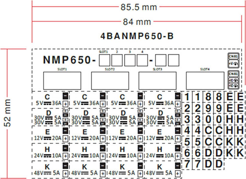 MEANWELL 4BANMP650-B 4BANMP Gerätelabel