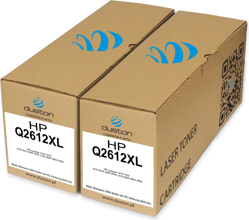 2x Q2612XL, 12XL Toner Druckertoner Patrone Schwarz kompatibel mit HP Laserjet 1010 1012 1015 3015 3020 3030 1319 3050 3052 3055