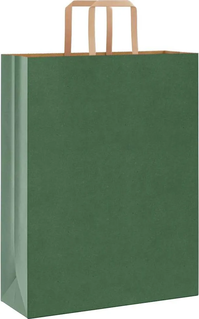 Buste Carta Kraft Verde 32x12x42 cm con Manici Ritorti - 250 pezzi - 2