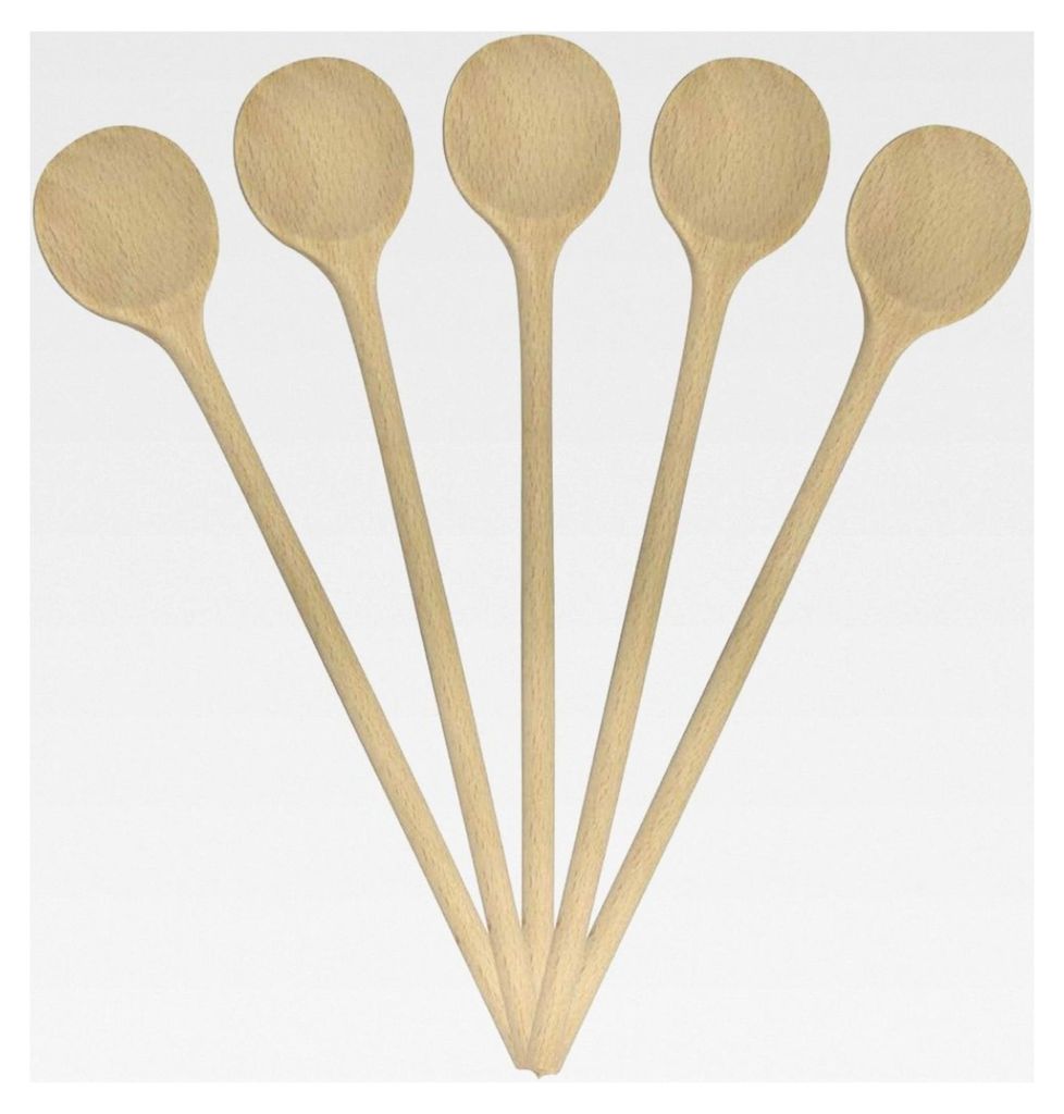 Holzkochlöffel Set 35 cm unbehandelt (Hartholz Buchenholz) für Pfannen und Gulaschtöpfe