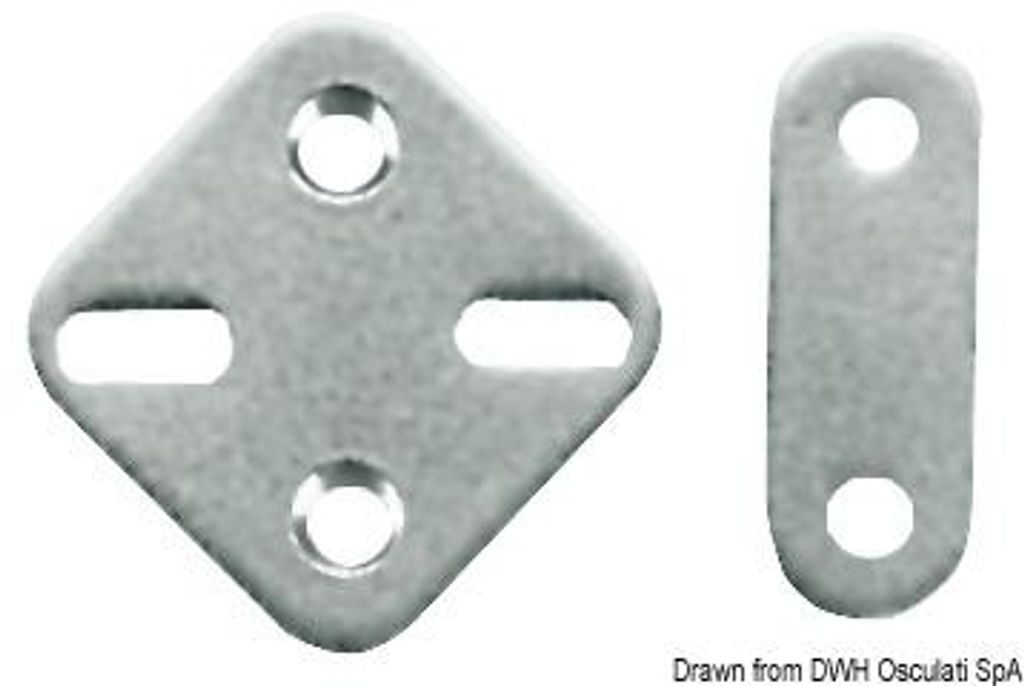 Edelstahl Platte 44 x 44 mm Osculati 37.260.83 Produktbild 