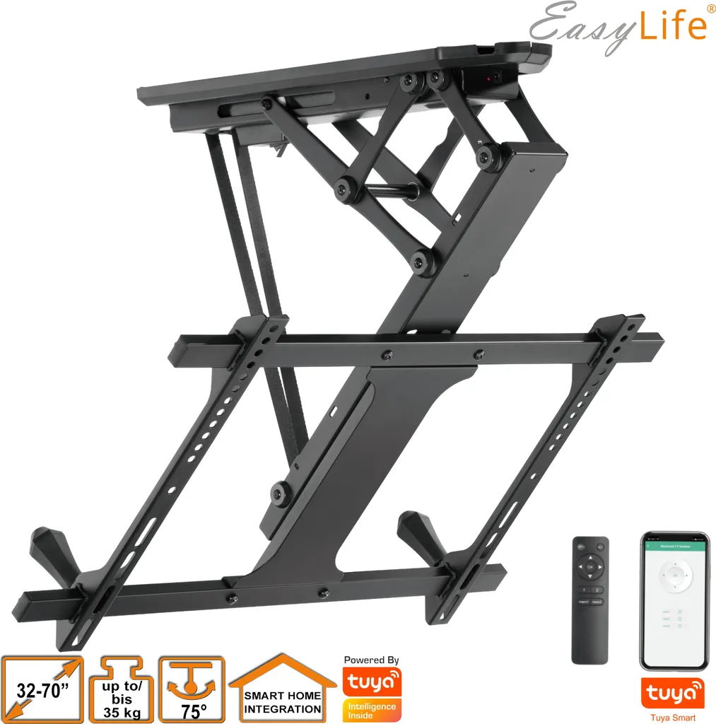EasyLife Support TV Plafond Motorisé 32-70 pouces VESA 600x400 Noir