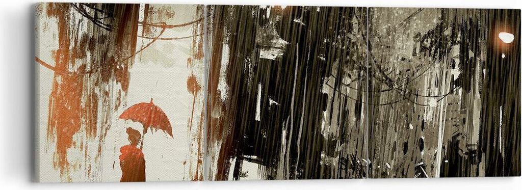 Bild auf Leinwand - Leinwandbild - apocalypse regen Regenschirm Rätsel - 90x30cm - Wand Bild - Wanddeko - Leinwanddruck - Bilder - Kunstdruck - Le...
