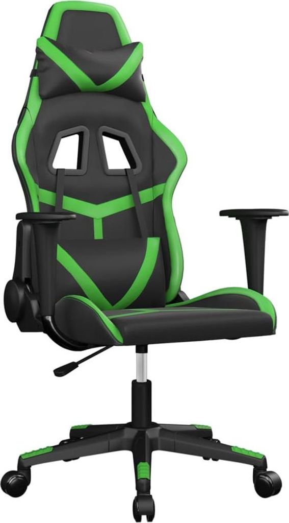 vidaXL Gaming-Stuhl Schwarz und Grün Kunstleder