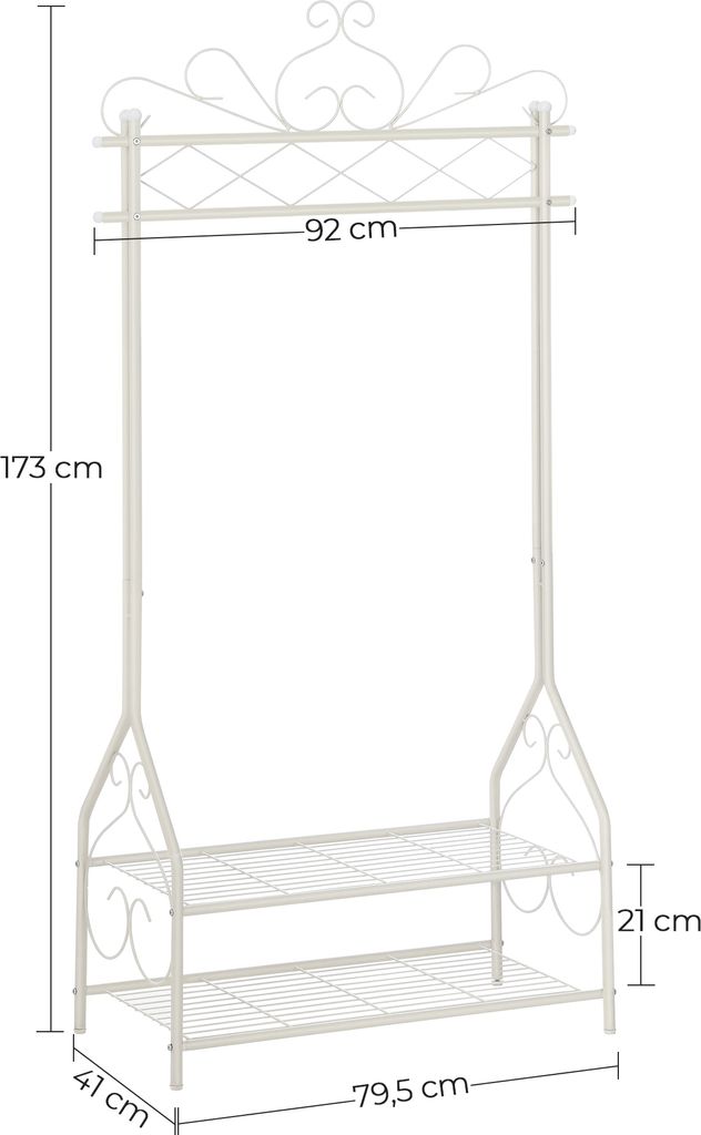 SONGMICS Wieszak na ubrania z drążkiem na ubrania i 2 Zdjęcie produktu 4