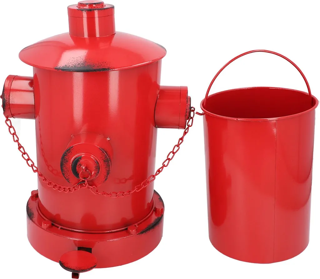 Poubelle Vintage Industrielle avec Seau Amovible - Déco Fer Rouge