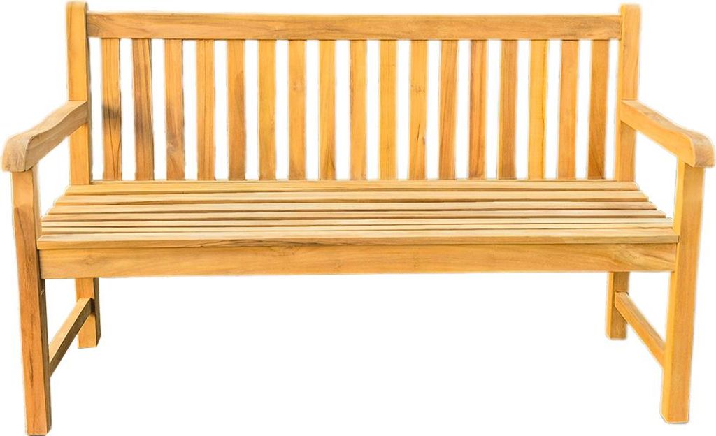 Gartenbank aus Teak Serie Salzburg 120 cm massives Plantagenholz Unbehandelt