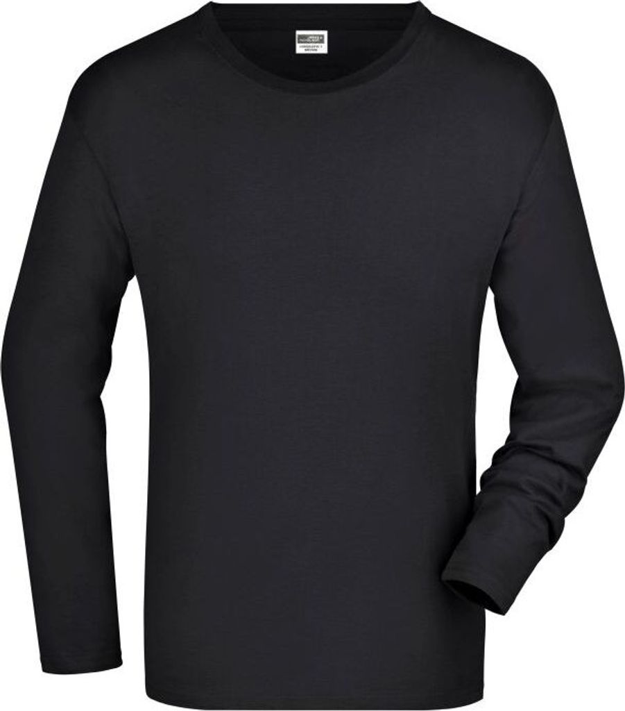 Langarm T-Shirt aus Single-Jersey black, Gr. M Produktbild 