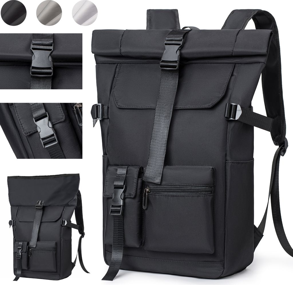 7MAGIC Rolltop Rucksack Herren Damen 26L, Handgepäck Groß Laptop Rucksack Wasserdichter mit 15.6 Zoll Laptopfach, Reiserucksack Rucksäcke Schulr...