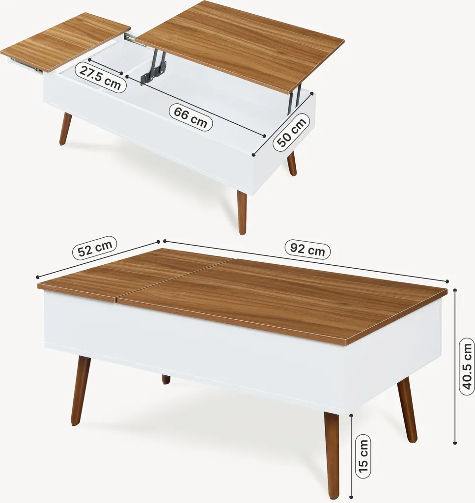 Table basse de séjour gain de place avec rangement interne Flesen