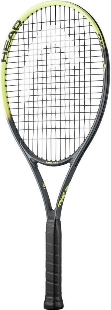 A tennis racket is shown against a white background.