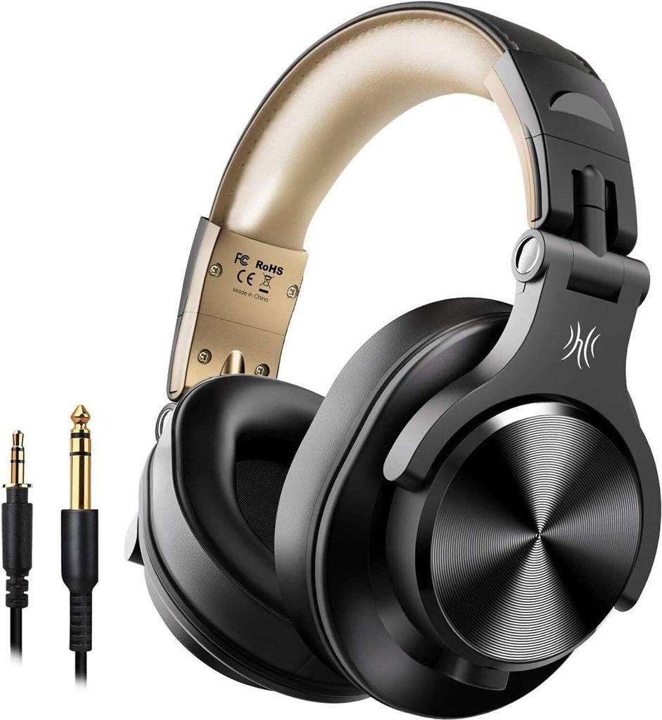 Bluetooth Kopfhörer Over Ear, 72 Stdn HiFi Stereo Kabellos, Leicht & Hoher Tragekomfort mit 6.35mm & 3.5mm Klinke für Studio DJ Handy PC AMP
