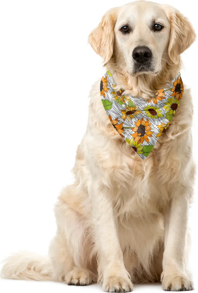 Bandana Cani Girasoli ABAKUHAUS 55x55 cm - Accessorio Pet Arancione