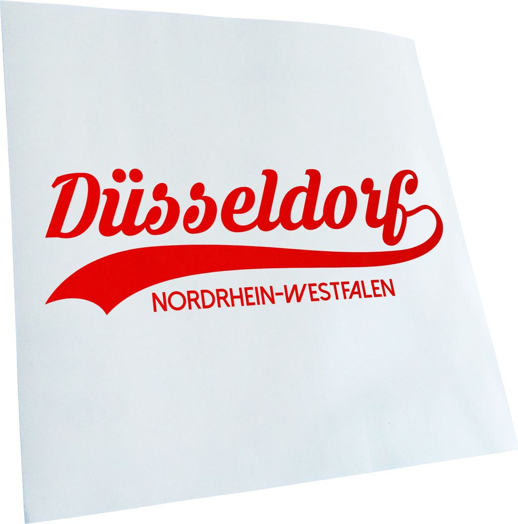 Kiwistar - Autoaufkleber - Düsseldorf Nordrhein-Westfalen - Rot - 30x10cm - Aufkleber für Auto, Laptop, Fahrrad, LKW, Motorrad mehrfarbig JDM Dec...