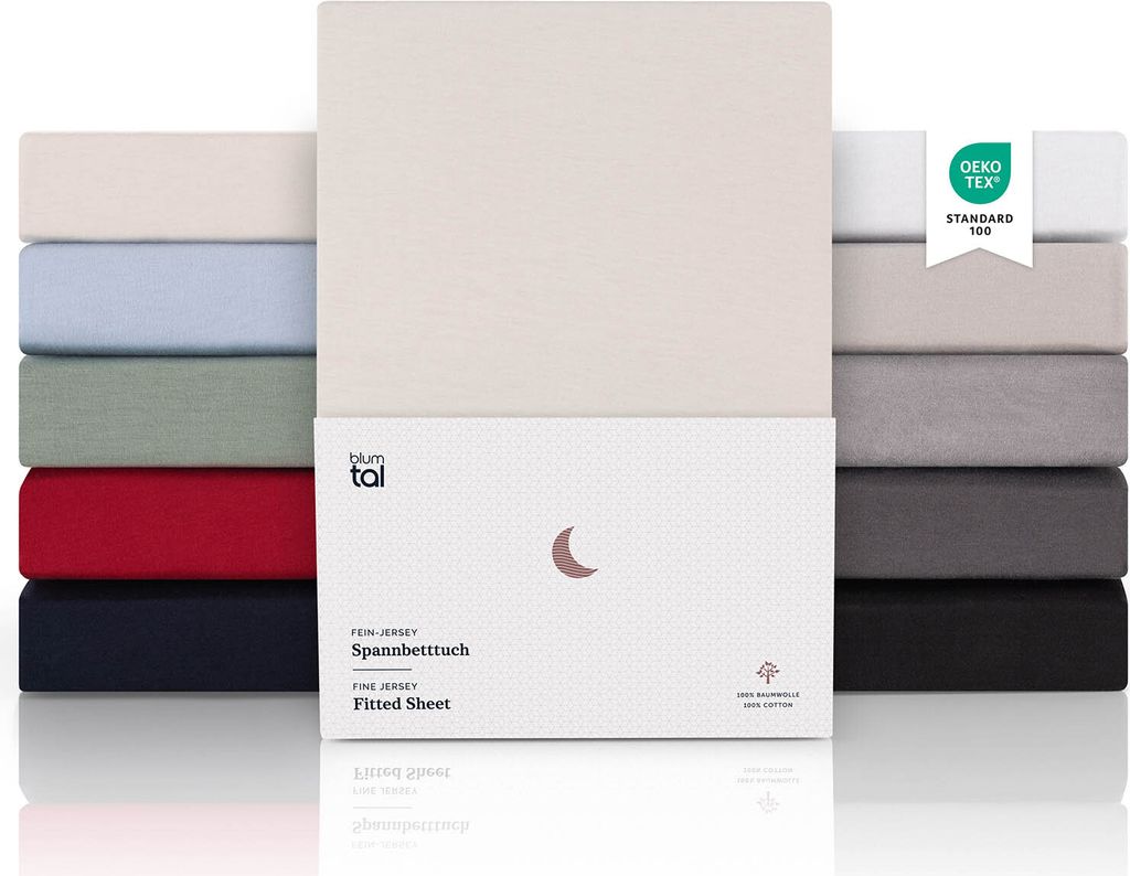 Blumtal® Premium Jersey Boxspringbett Spannbettlaken Produktbild