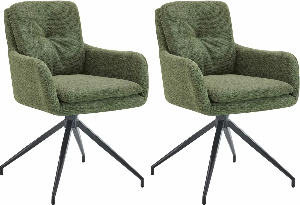 Chaises de salle à manger Pickett - Lot de 2 assises confortables marron