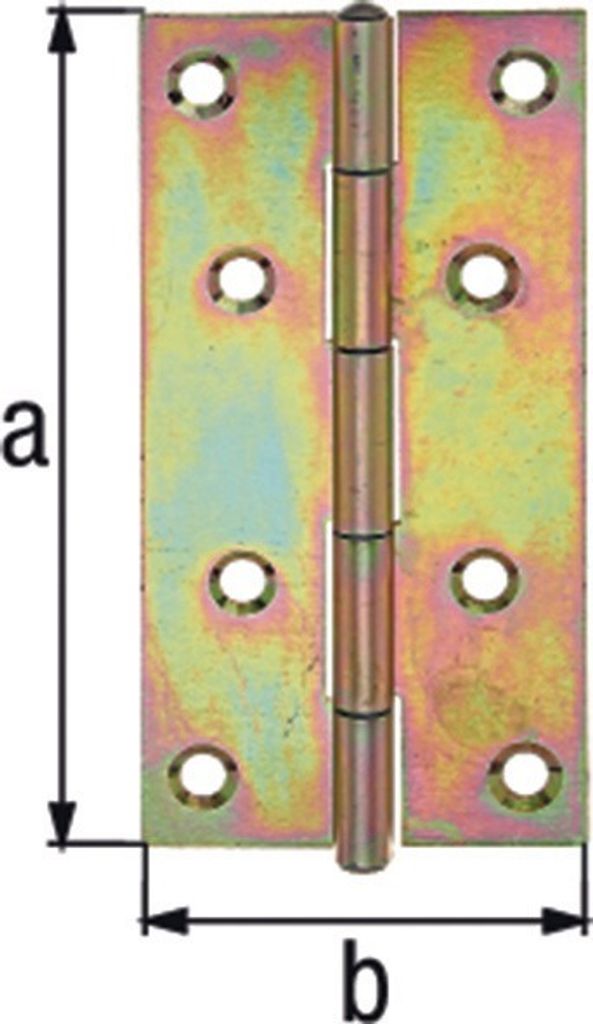 Scharnier 25,5x22mm Stahl roh galv. gelb verz. Ausführung: schmal GAH