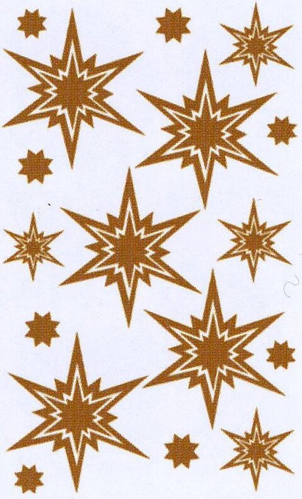 Weihnachtssticker - Weihnachtsaufkleber - Sterne - Spitzsterne