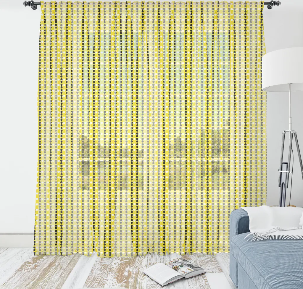ABAKUHAUS Arazzo Retrò 274x274 - Tessuto Raso Senape e Grigio