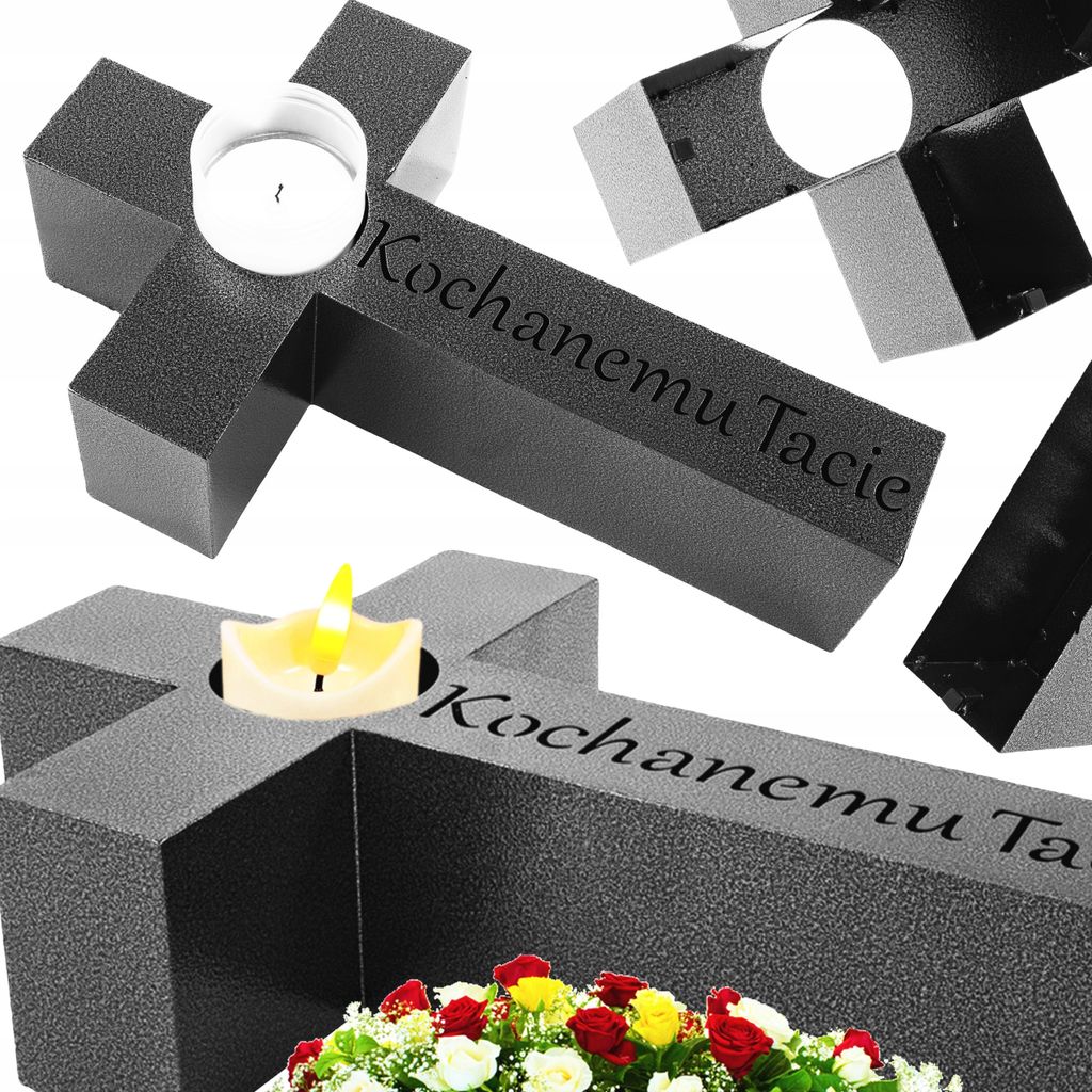 Znicz na grób | Nowość | Duży znicz | Z grawerem "KOCHANEMU Zdjęcie produktu 
