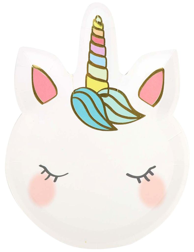 8 Blushing Unicorn Pappteller 21 x 22cm