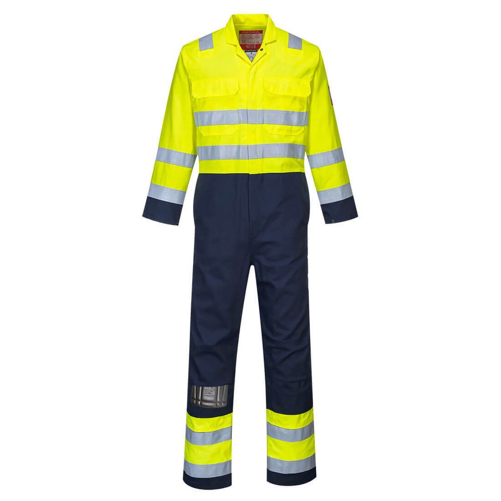 Portwest BIZ7 Warnschutz Anti-Static Bizflame Pro Overall Yellow/Navy Gr. M