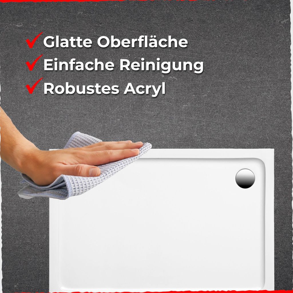Schulte Duschwanne Modell A, Weiß Sanitäracryl, 100x80 cm, Produktbild 3