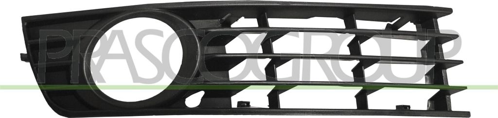 PRASCO Lüftungsgitter Grill Stoßfänger für AUDI A4 Limousine (8E2, B6) mit Loch/Löchern für Nebellampen Schwarz