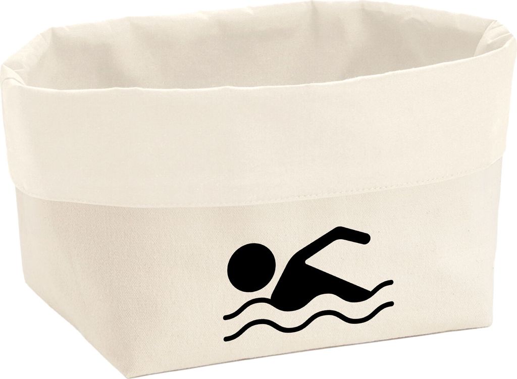 Huuraa Organizer Schwimmen Silhouette 8 Liter Large Canvas Baumwolle Utensilo Geschenkidee