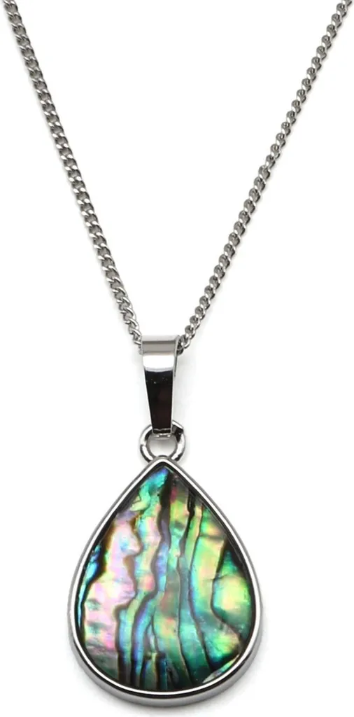 Collier nacre d'ormeau : un bijou hypoallergénique avec pendentif goutte