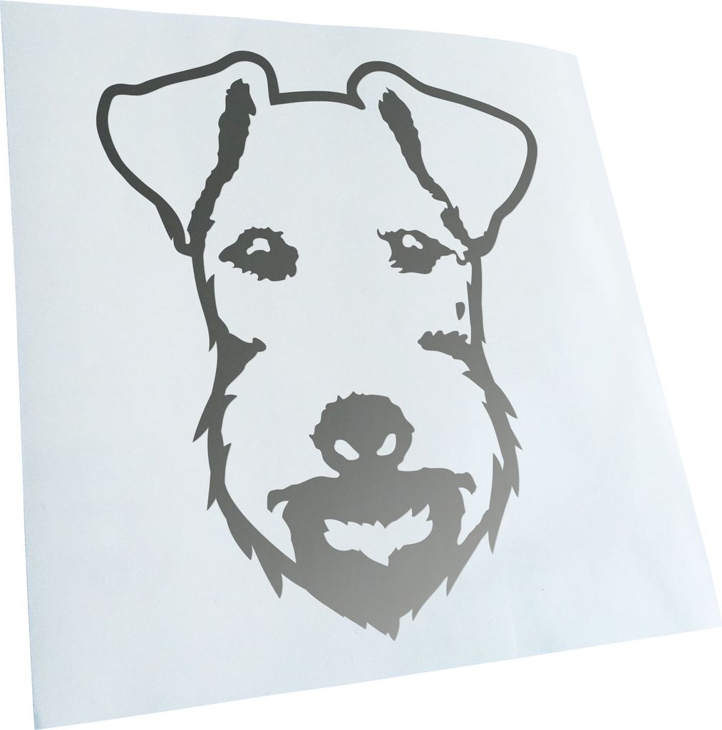 Kiwistar - Autoaufkleber - lakeland terrier Hund - Goldchrom - 12x10cm - Aufkleber für Auto, Laptop, Fahrrad, LKW, Motorrad mehrfarbig JDM Decal R...