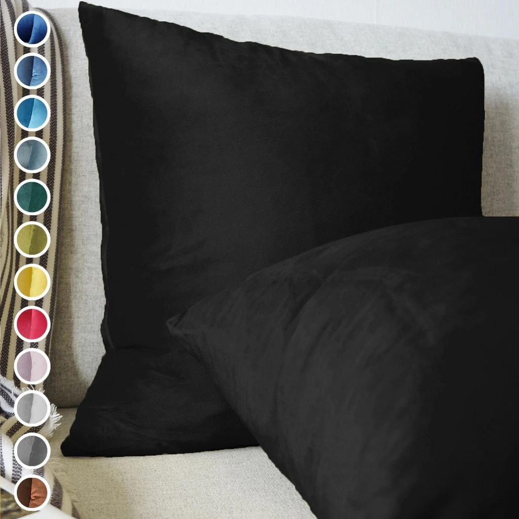 Lionmood Premium Samt Kissenbezug Schwarz 50x50cm -1er- Produktbild 