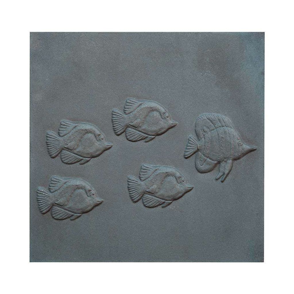 Kaminplatte aus Gusseisen mit dem Motiv FISH CM. 60 × 60 H SP. 1 cm DS