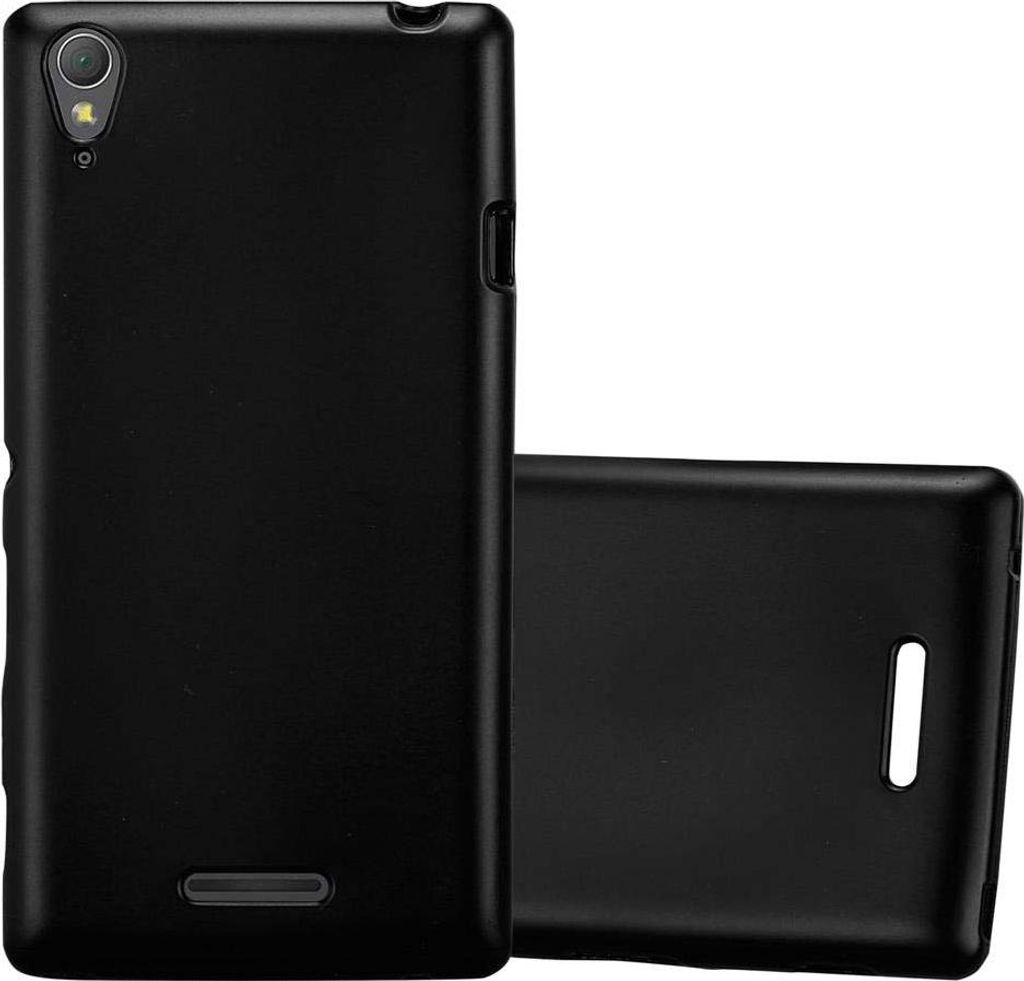 Cadorabo Schutzhülle für Sony Xperia T3 Hülle in Schwarz Handyhülle TPU Silikon Etui Cover Case