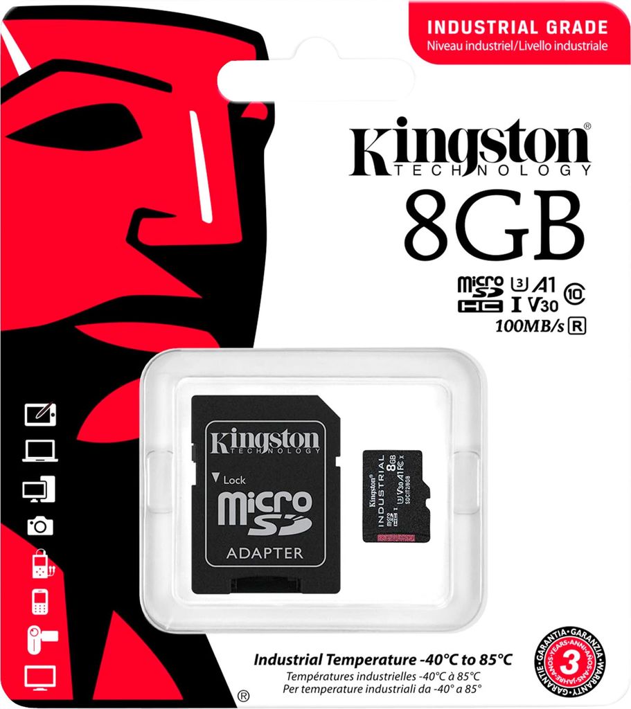 Karta SD MicroSD 8GB Kingston SDHC (Class10) w.A A1 retail Obrázek produktu 