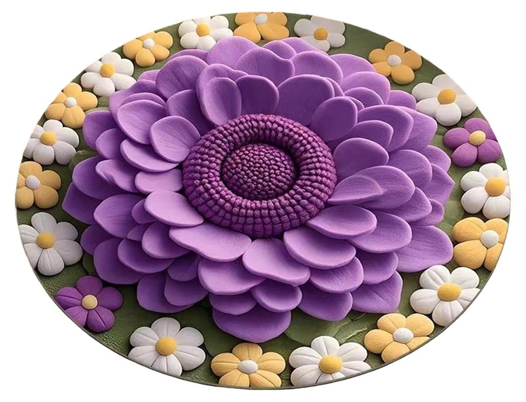 3D-Sonnenblumen-Teppich, saugfähig, schnelltrocknend, flauschig, Kieselgur-Bodenmatte, rutschfest, für Wohnzimmer, Schlafzimmer, Badezimmer, Küc...