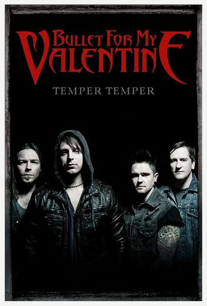 Affiche Bullet for my Valentine Temper Temper avec Cadre Blanc Maxi 61x91