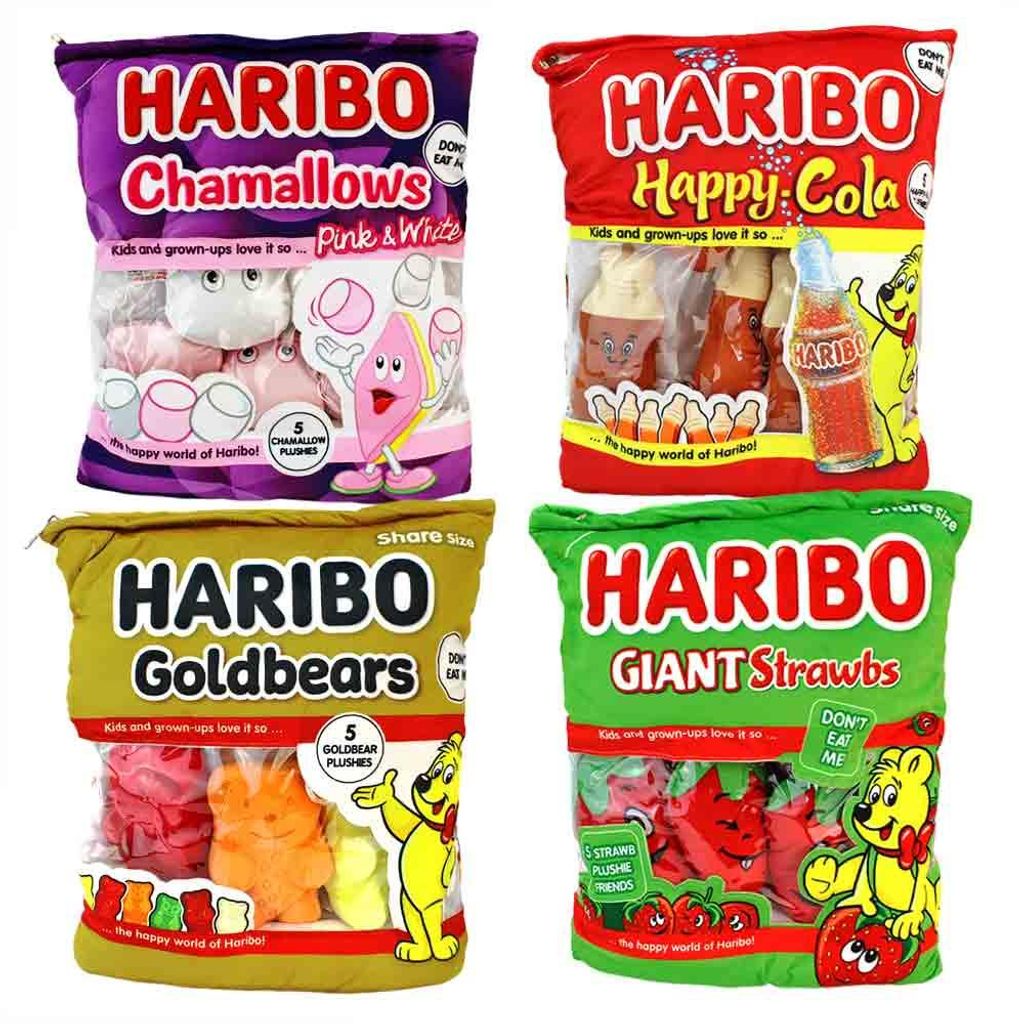 XXL Haribo Gummibärchen Kuscheltier Beutel 4er Set Produktbild 