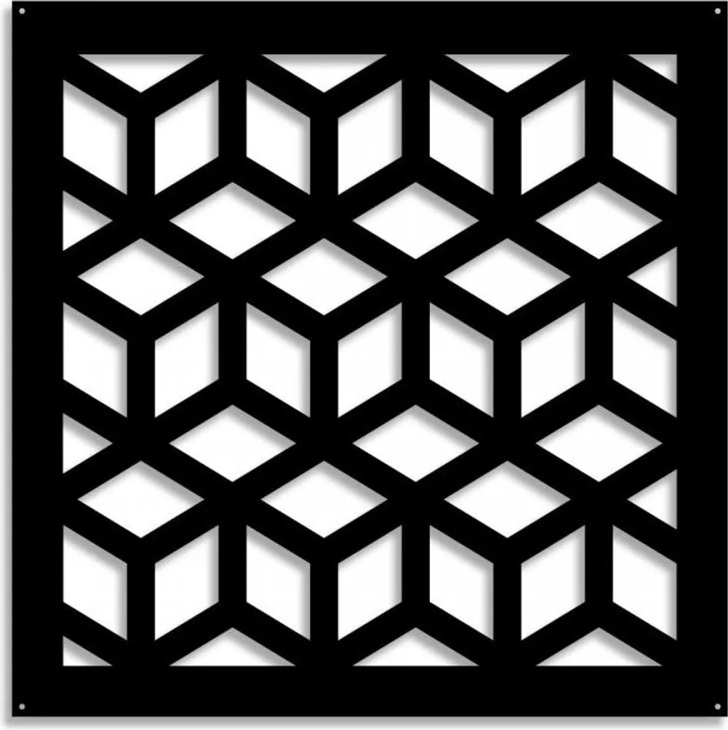 Pannello CUBO PVC Traforato Nero 48x48 cm - Parasole e Decorazione