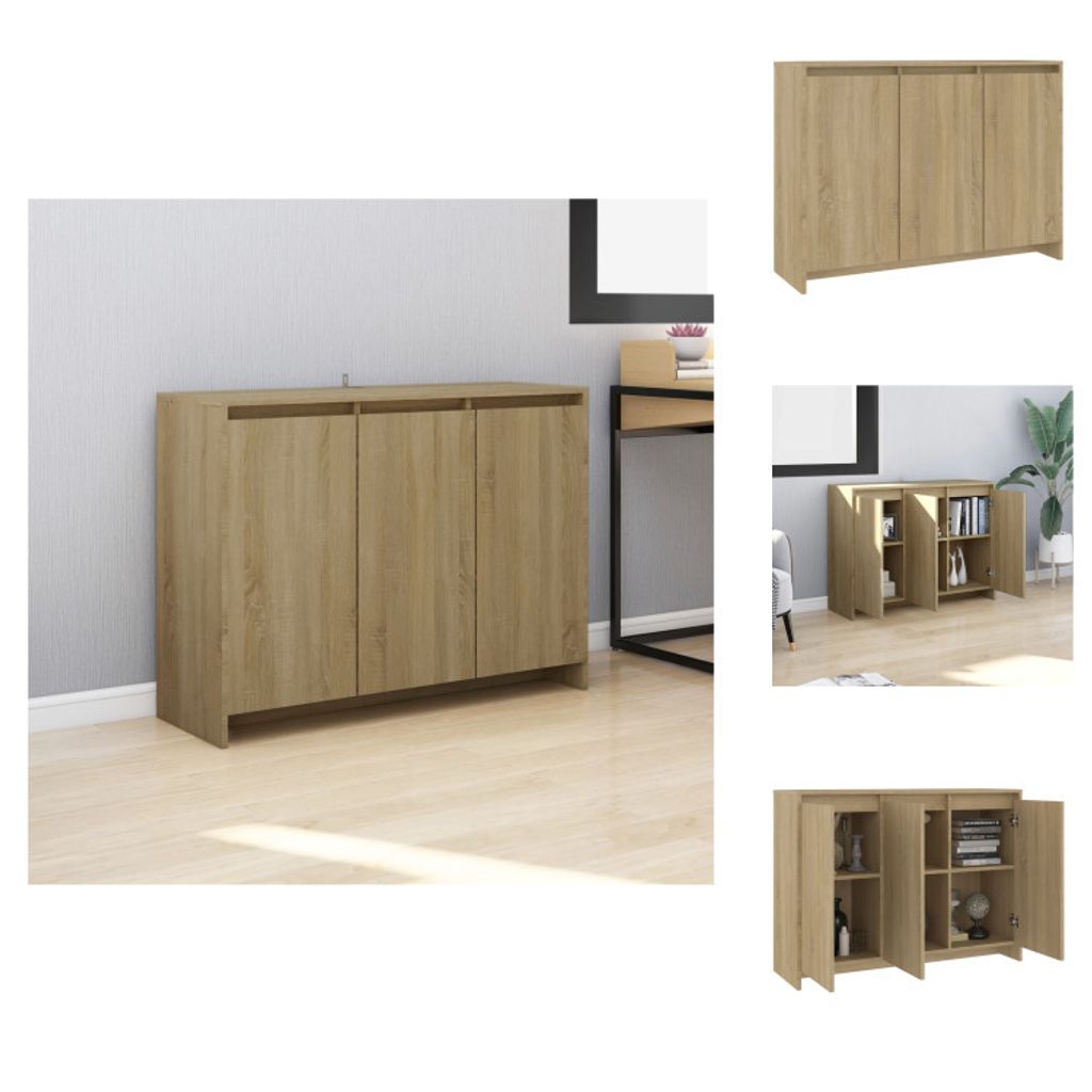 vidaXL Sideboard Sonoma-Eiche 102x33x75 cm Holzwerkstoff - Sideboards