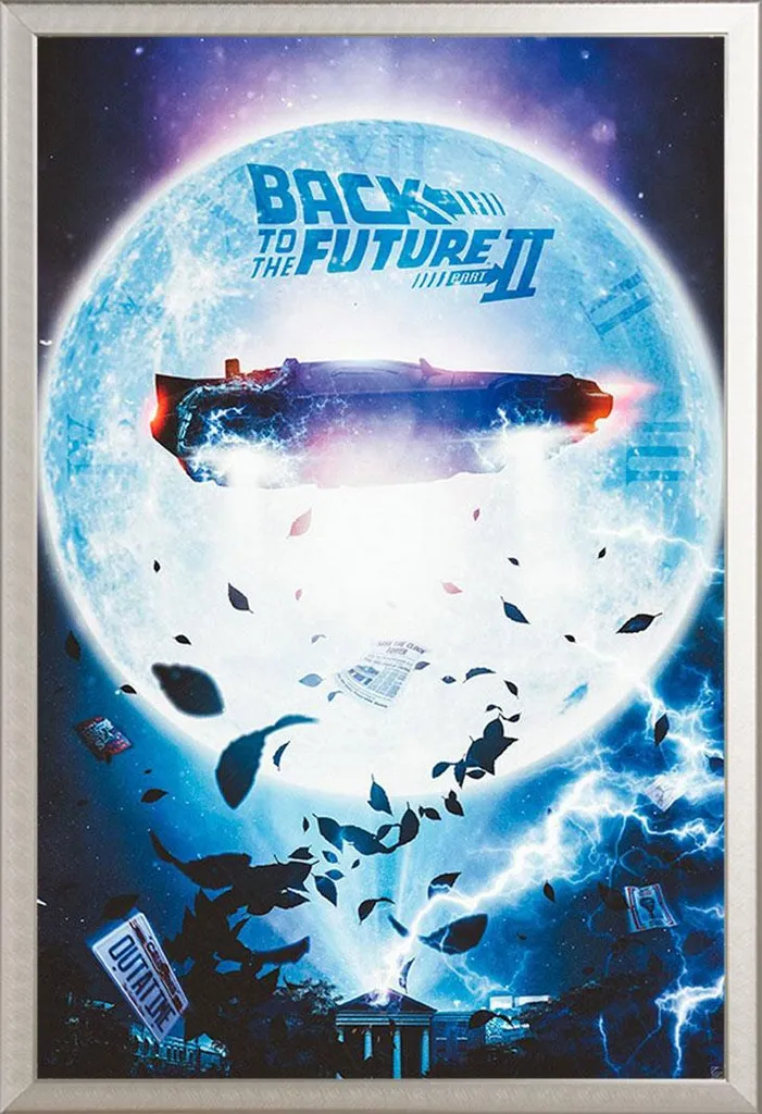 Décoration Murale Retour vers le Futur DeLorean Cadre Argenté Shinsuke