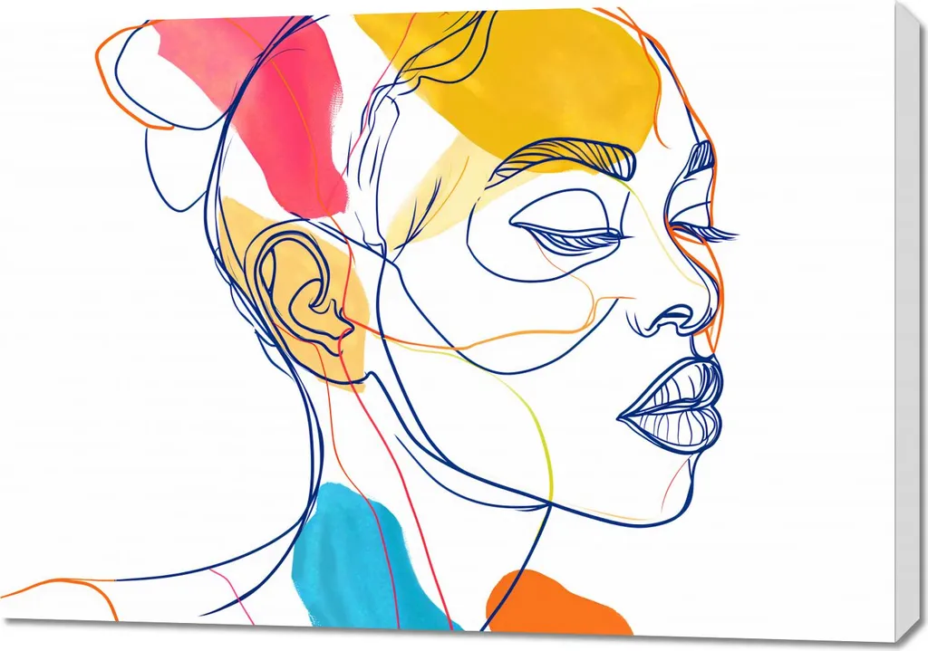 Image 100 x 70 cm Mots en contours pour Salon et Bureau Moderne
