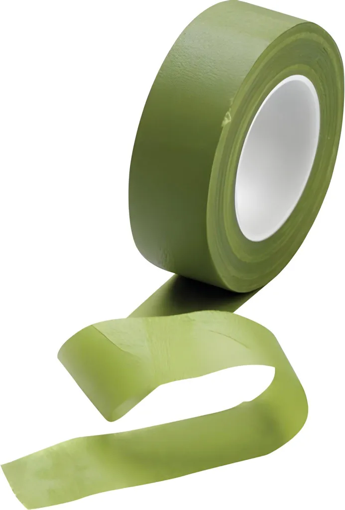 Ruban de fleuriste en papier crépon olive pour compositions de 24 mm