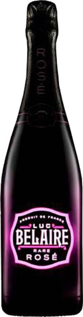A bottle of Luc Belaire Rosé Fantôme sparkling wine.