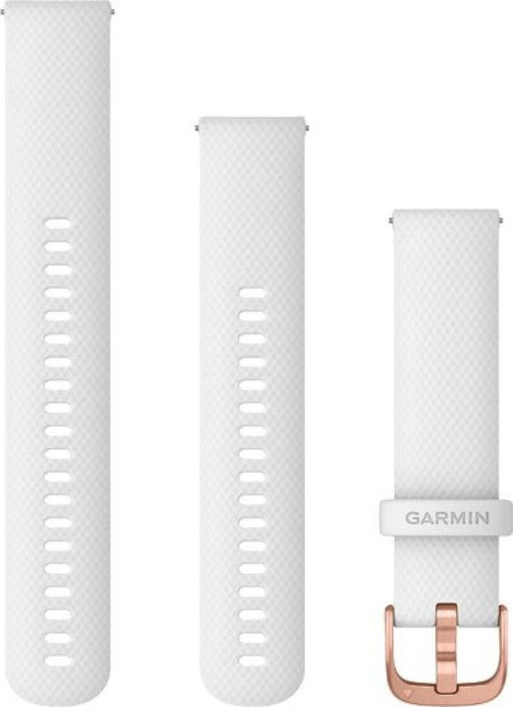 Garmin Ersatzarmband 20mm Silikon Weiß/Gold Schnalle