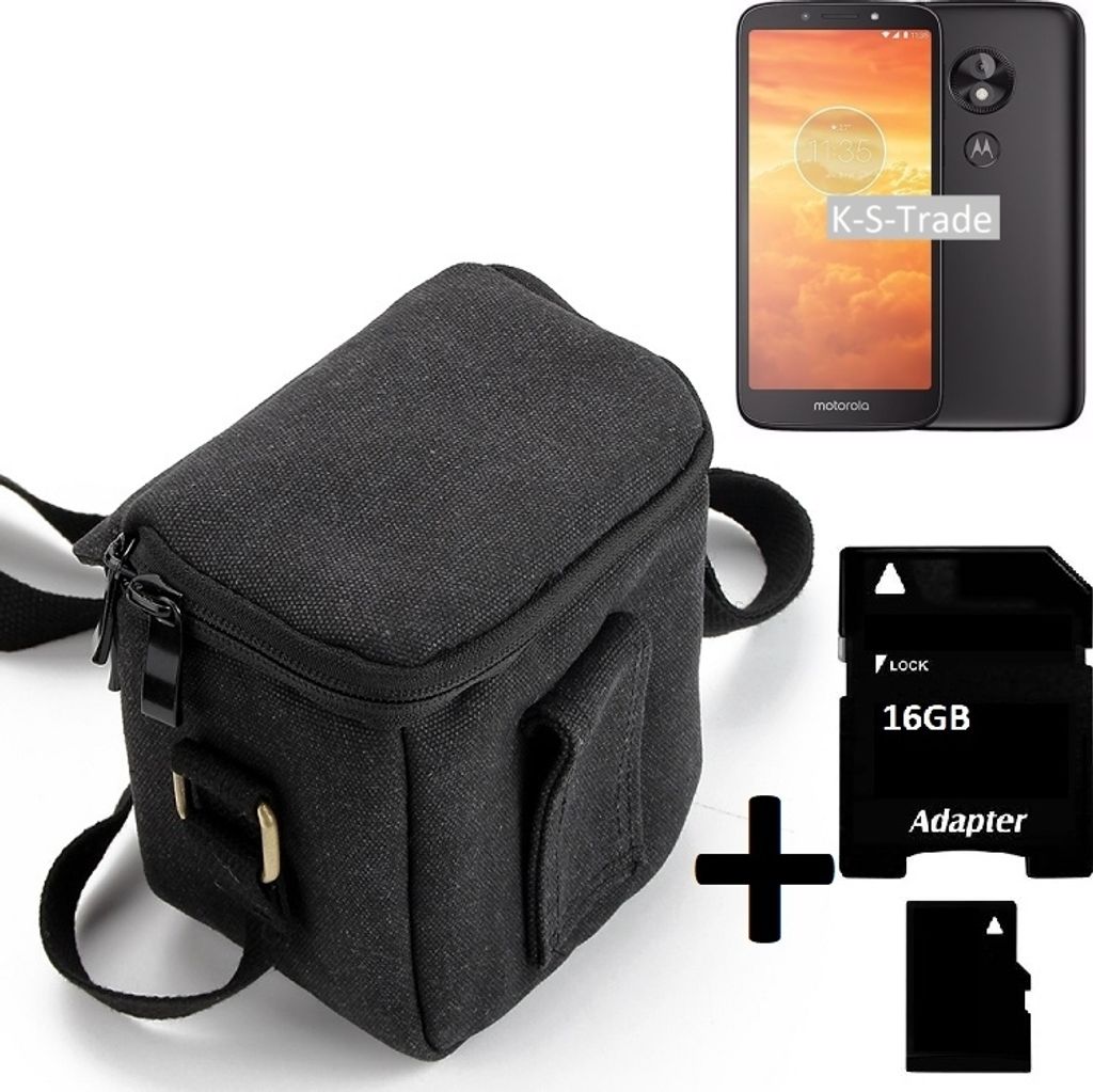 K-S-Trade Umhängetasche kompatibel mit Olympus PEN E-PL9 Schulter Tasche Tragetasche Kameratasche Fototasche + 16GB Speicherkarte schwarz